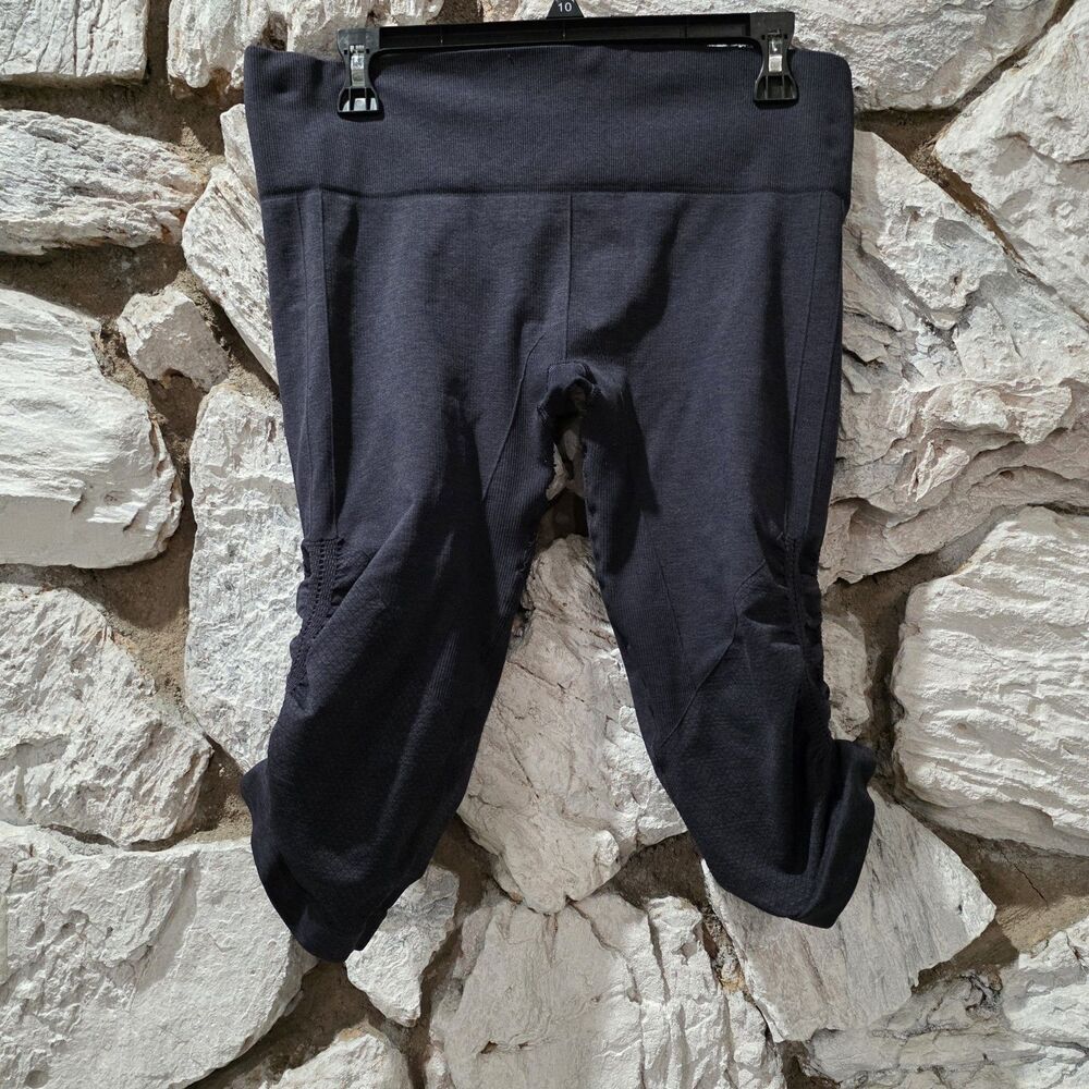 Lululemon In The Flow Crop II Seamless Ruched Leggings Women’s Size 10 Navy Blue